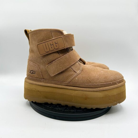 UGG Neumel Platform Chestnut Double-Strap Women's Boots Size 8 - Picture 2 of 9